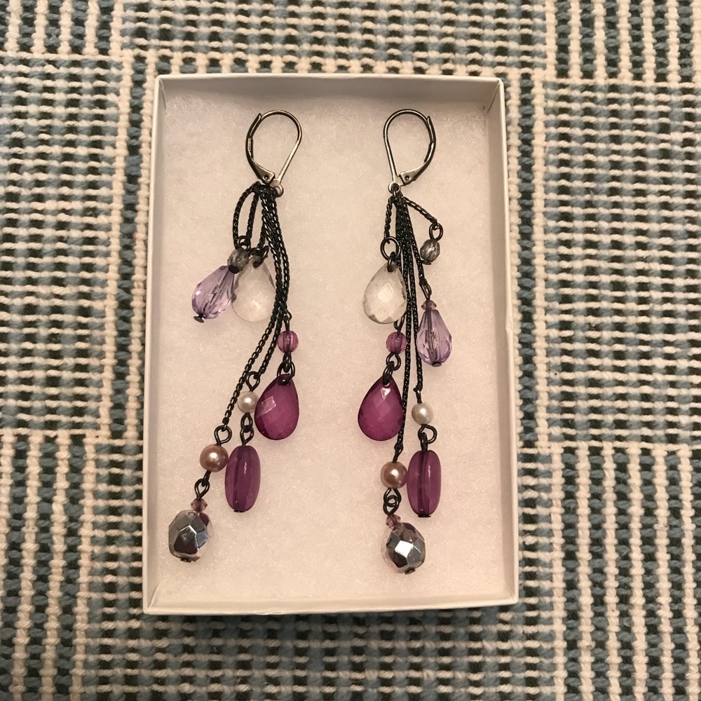Purple dangle earrings